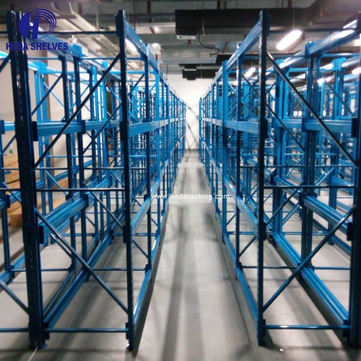Sistema de estantería de almacenamiento de almacén azul