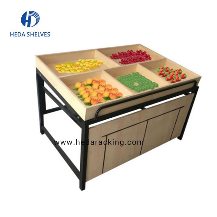 Estante de madera para almacenamiento de frutas y verduras